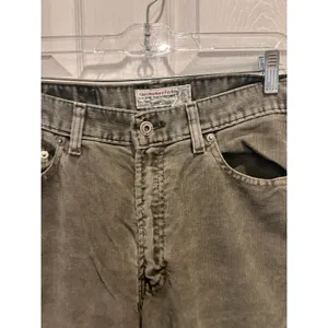 VTG‎ Abercrombie & Fitch Wide Leg Corduroy Pants Olive Green Wmns 12 Made in USA thumbnail 3