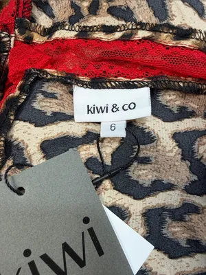 Kiwi & Co. NWT Cheetah Charm Leopard Print Red Lace Trim Mini Slip Dress thumbnail 5