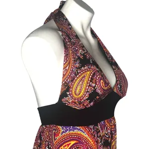 Paisley Halter Maxi Dress - Size Small thumbnail 4
