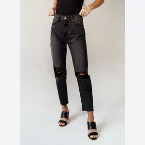 Bohme Harold distressed mom‎ jeans black size 27 thumbnail 2