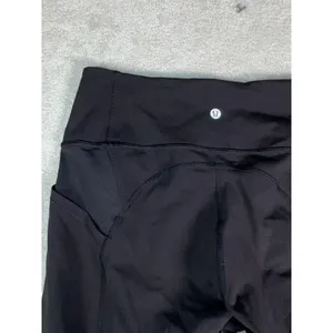 lululemon cropped black leggings size 12 no front seam thumbnail 4