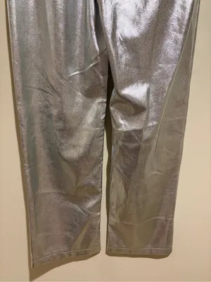 Abercrombie & Fitch LONG The ‘90s Relaxed High Rise Pant Silver Metallic thumbnail 10