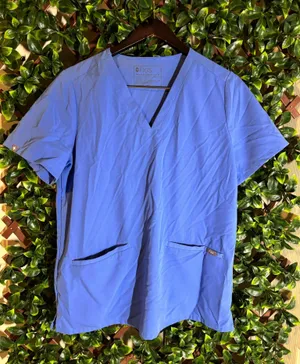 FIGS Scrub Top Technical Collection Blue size medium  thumbnail 1