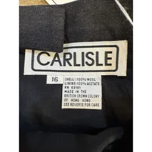 Vintage Dead‎ stock Carlisle Wool Gray Pencil Midi Skirt Size 16 Faux Wrap thumbnail 7