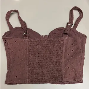 Brown RSQ Eyelet Lace Brown Women's Corset Crop Size Small thumbnail 2