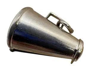 Vintage Megaphone Charm‎ Silver Tone Cheerleader Spirit Magnetic Pendant 1.97g thumbnail 1