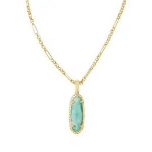 Kendra Scott pendant necklace genuine stone 14K gold over brass jewelry New OS thumbnail 9