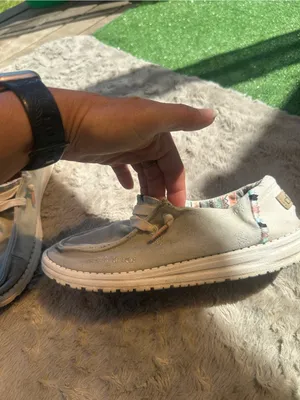 Hey Dude Wendy Slip-Ons in Beige with Pastel Pattern thumbnail 2