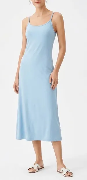 Cider Light Blue Spaghetti Strap Cami Mini Dress Womens Size Medium NEW thumbnail 1