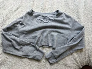 Grey cropped long sleeve Gray thumbnail 2