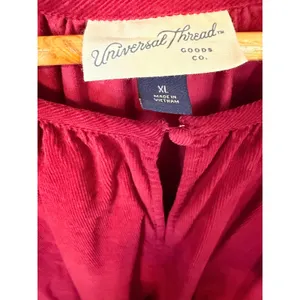 Universal Thread Burgundy Corduroy Long Sleeve Babydoll Mini Dress XL‎ Pockets thumbnail 5