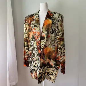 Vintage ‘90s Melrose Abstract Print Single Breasted Relaxed Fit Blazer thumbnail 2