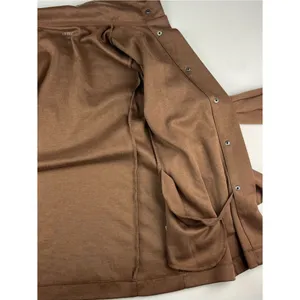 Freely Women’s X-Small Brown Belted Jacket Snap Front Longline Shacket Commuter thumbnail 5
