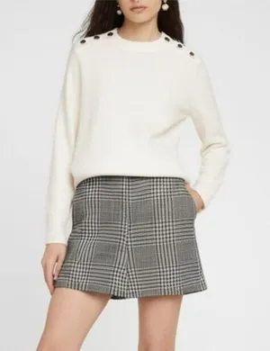 New H&M Women’s Light Knit Cream Sweater Button Accents Wool Blend Sz XL thumbnail 1