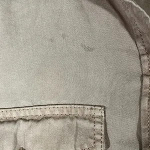 American Eagle Button Down Shirt Boyfriend Fit Women’s SM‎ Taupe PREOWNED thumbnail 3