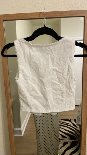 Kirious White Boho Corset Top thumbnail 2
