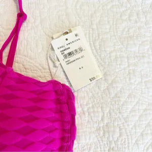NWT Good American Pink Jacquard Bikini Top Demi Cup Size 3 Large L thumbnail 3