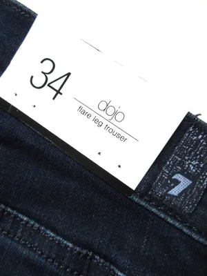 NWT 7 For All Mankind Dojo in Blue Black Santiago Trouser Flare Stretch Jeans 34 thumbnail 4