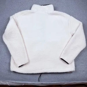 No Boundaries Womens XXL Cream Sherpa Fleece Quarter Zip Pullover Jacket thumbnail 2