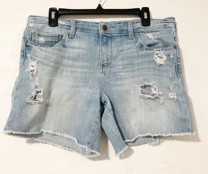 Pilcro And the Letterpress Jean Shorts Distressed Size 29 ‎ Blue Anthropologie thumbnail 1