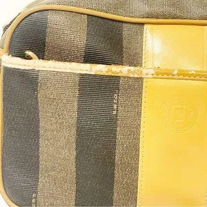 FENDI‎ ROMA Vintage Pequin Striped Small Luxury Designer Crossbody Shoulder Bag thumbnail 2