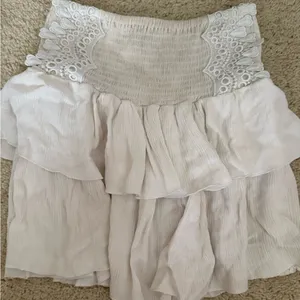 Forever 21 white Ruffle Mini Skirt thumbnail 1