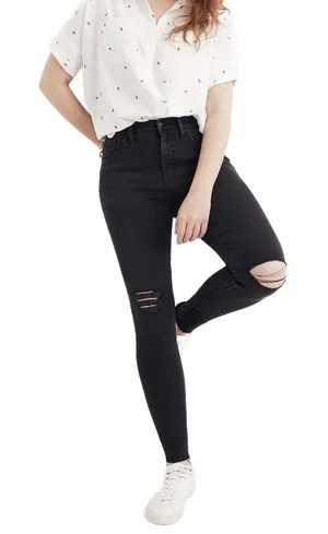 Madewell Tall 9" Mid-Rise Skinny Jeans in Black Sea NWT Size T25 thumbnail 1