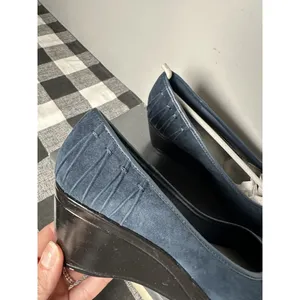 New Size 8 M Kate Ann Leah Mid‎ Wedge Pump Comfort Shoe Pleated Suede Blue thumbnail 4
