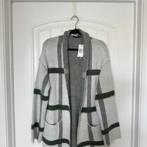 Cyrus Women’s Medium Gray ‎Open Front long Coatigan Cabincore Preppy Cottagecore thumbnail 7