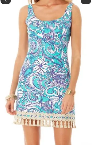 Lilly Pulitzer Eaton Shift Dress Tassel Montauk Seaside thumbnail 1