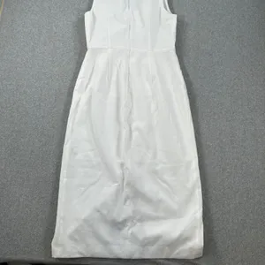 Keepsake the Label Ruffle Neck Midi Dress Women's Large White Crepe Slit Bride thumbnail 9