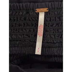 Free People Mini Dress Black Cross Of Sunlight Cutout Waist Smocked Tiered Small thumbnail 4