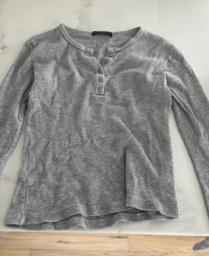 grey long sleeve brandy top thumbnail 1