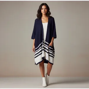 Aerie Navy & White Striped Cardigan Size M (oversized) OSFM NWT thumbnail 3