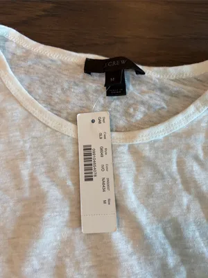 New With Tags JCrew Linen Flutter Sleeve Tee Sz M thumbnail 2