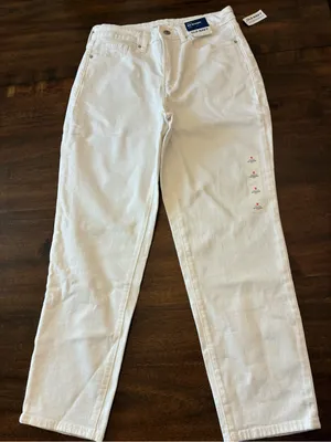 Old Navy OG Straight Jeans White Ankle Women’s 8 High-Rise Pants New NWT thumbnail 1