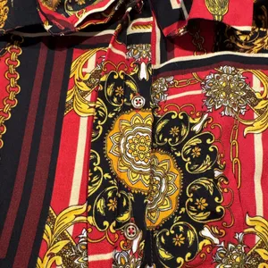 Bebop Y2K Baroque Mini Dress Red Abstract Bold Maximalist Old Money Statement Large thumbnail 4