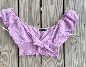 SheIn Cropped Wrap Top thumbnail 1