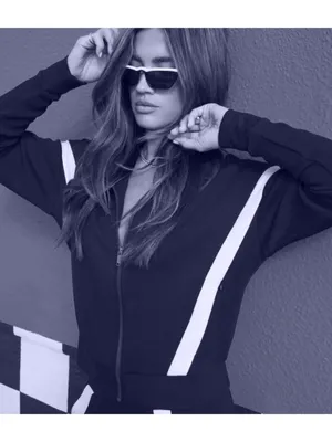 Spanx AirEssentials Striped Track Jacket Timeless Navy Zip-Up Sporty Athletic M thumbnail 5