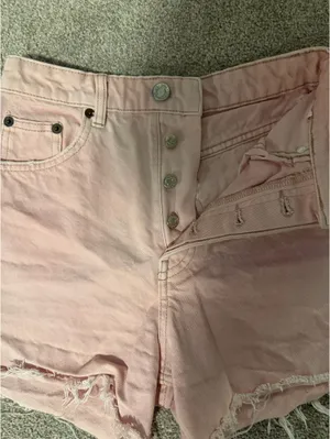 ZARA Light Pink High-Waisted Shorts thumbnail 3