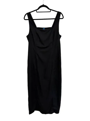 Old Navy Linen Blend Sleeveless Square Neck Midi Dress in Black - Size L thumbnail 4