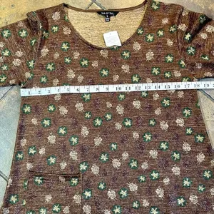 NWT Yak & Yeti Floral Front Pocket 3/4 Sleeve Tunic Small thumbnail 7