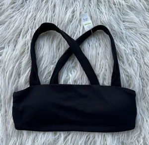 OFFLINE By Aerie Real Me Xtra Square Neck Sports Bra Black Size Small thumbnail 1