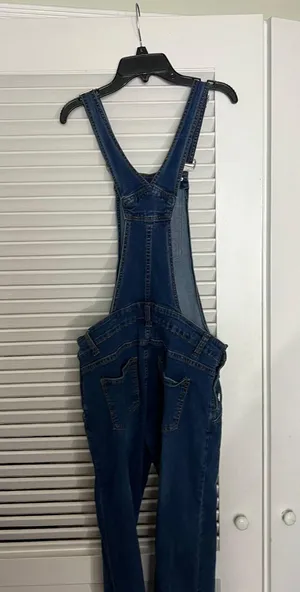 Maacie SM Adjustable Clip On Strap Dark Denim Overalls thumbnail 2
