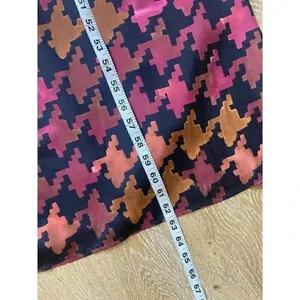 LAVENDER BROWN Orange Pink Burgundy Fall Houndstooth Maxi‎ Dress Size S Small thumbnail 10