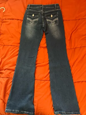 Shein Dark Wash High-Waisted Flare Jeans thumbnail 2
