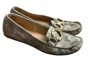 Stuart Weitzman snake print leather loafer size‎ 7.5 thumbnail 1