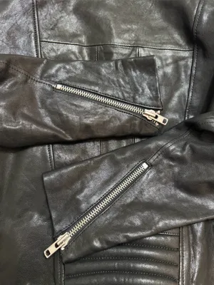 H&M The New Icons Women’s Long Sleeve Black Leather Biker Jacket Size 4 thumbnail 13