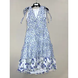 Shoshanna Helena Dress Blue Floral Sleeveless Lightweight Midi Size 2 thumbnail 4