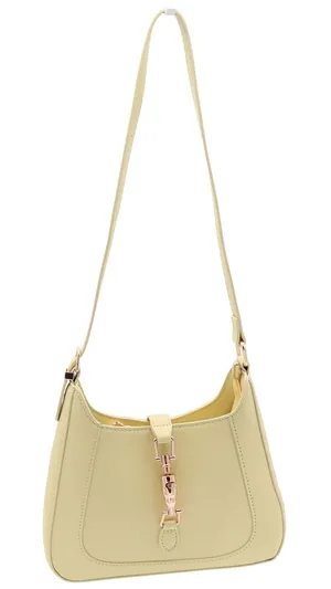Unbranded Shoulder Bag Womens OS Hobo Piston Lock Pastel Yellow Minimalist EX thumbnail 1
